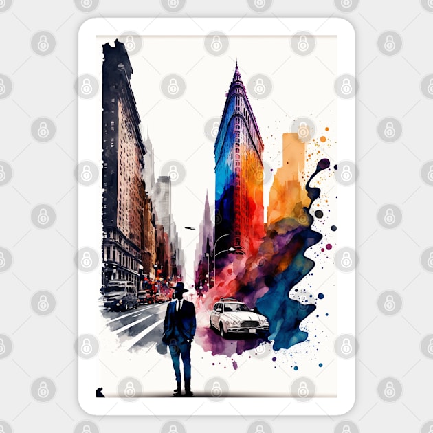 New York In Watercolor Magnet by LetsGetInspired